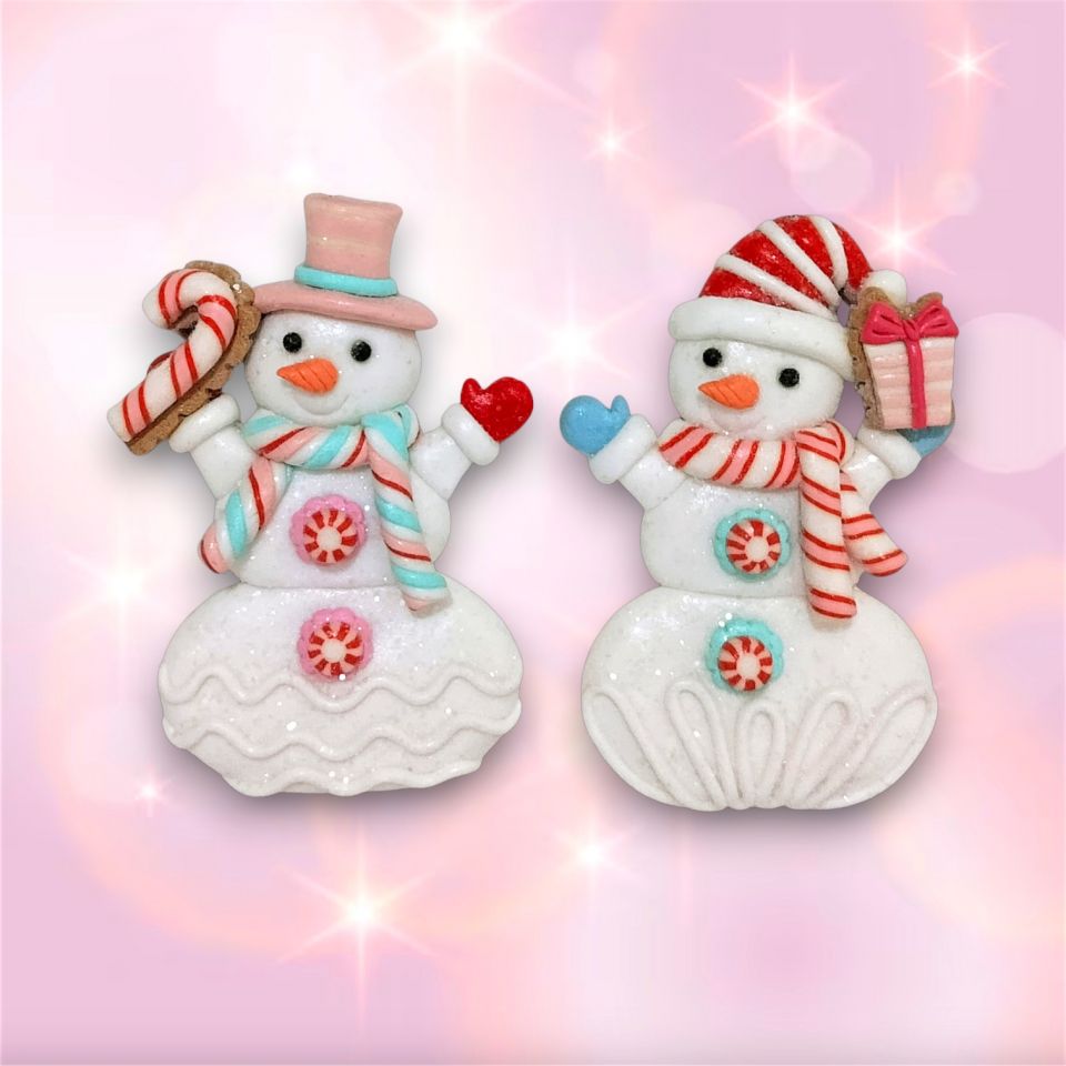 2 Pastel Snowman December Diamonds