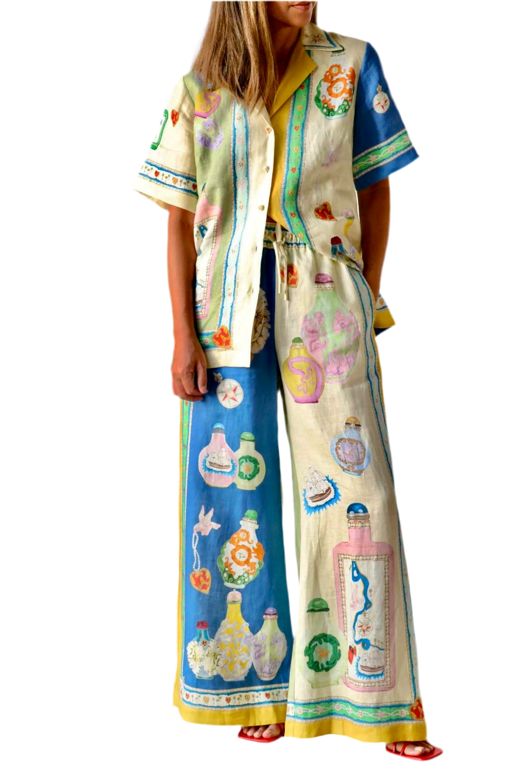White Yellow Bottles Outfit Set