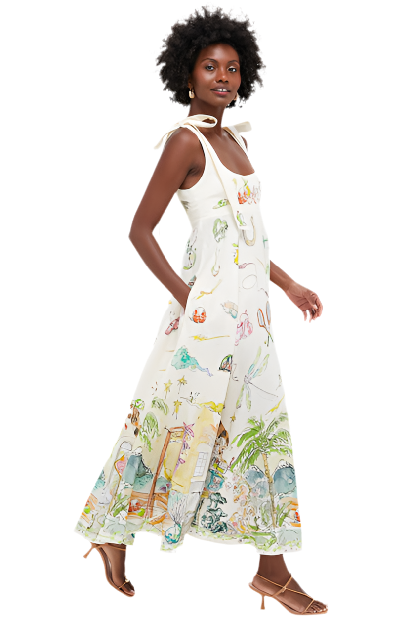 Cartoon Sundress White