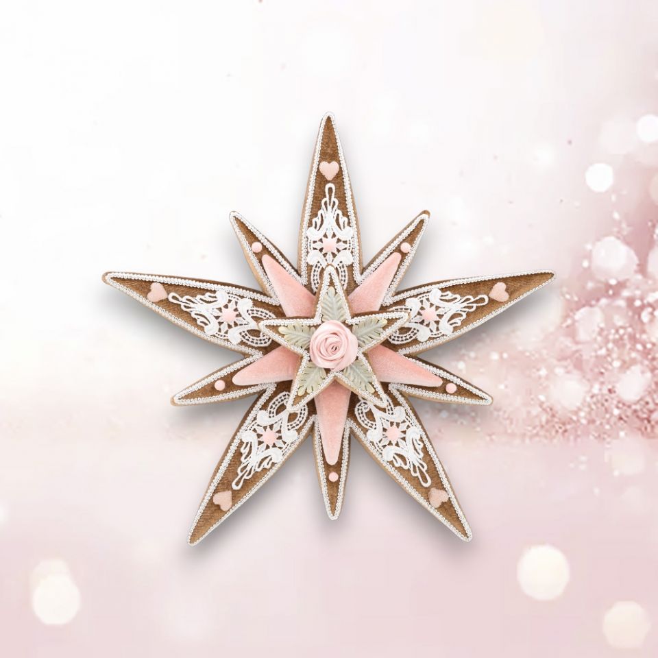 18in Gingerbread Snowflake Star December Diamonds