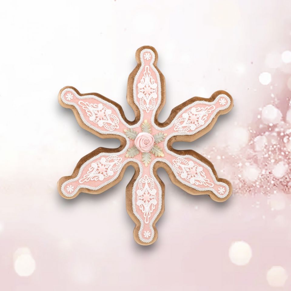 20in Hanging Pink Snowflake December Diamonds