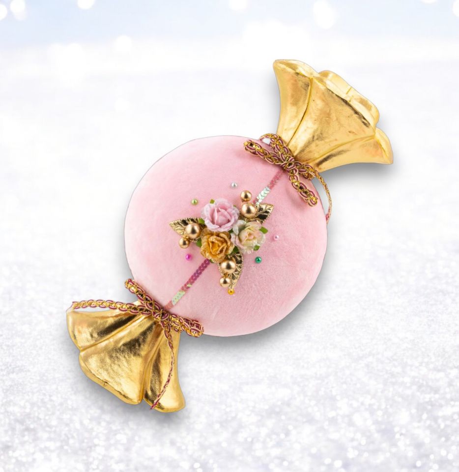 15in Pink Round Candy Wrapper December Diamonds
