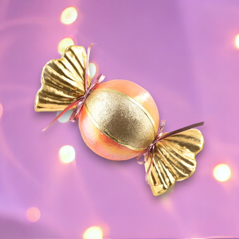 13in Orange Round Candy Wrapper December Diamonds