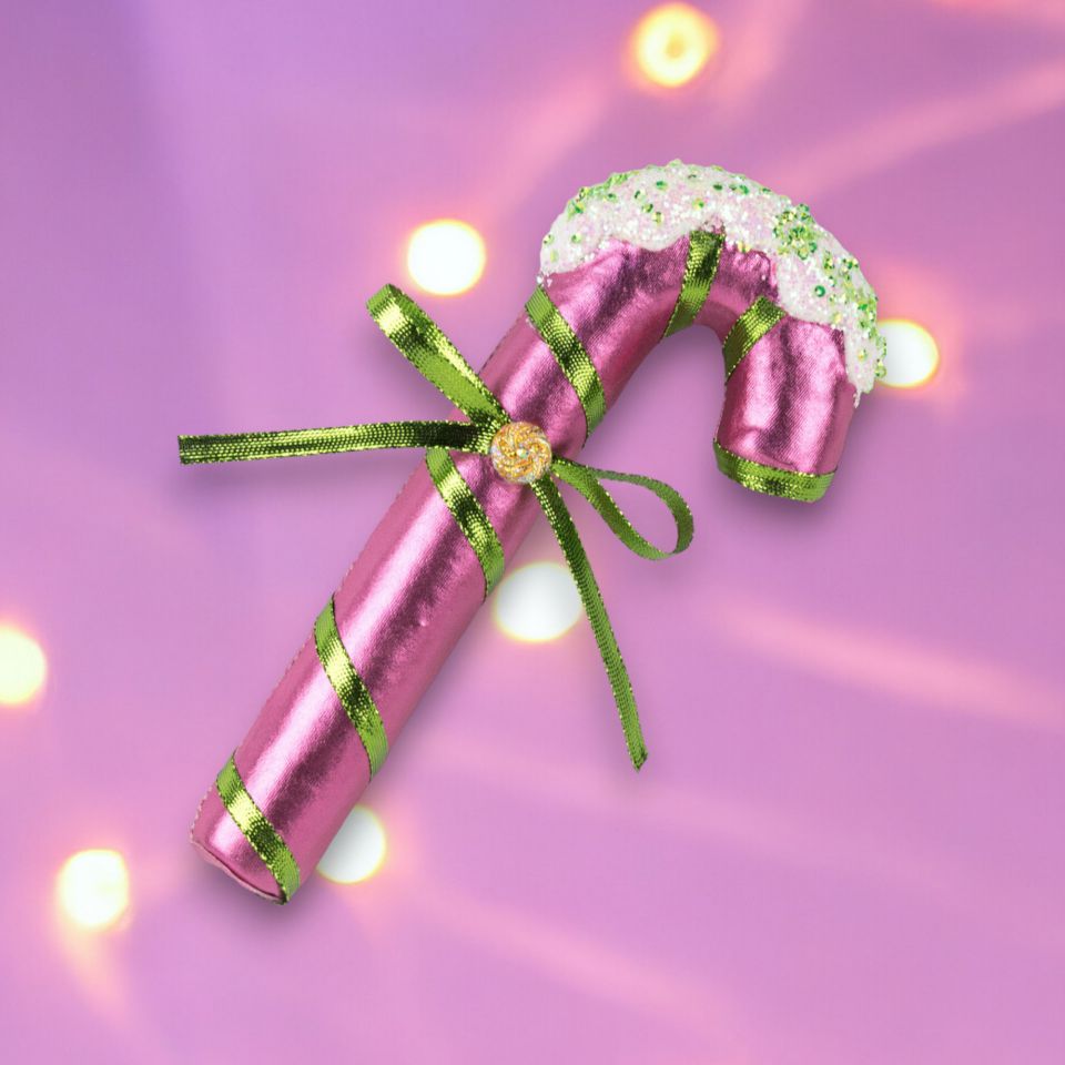8.5in Purple Candy Cane Orn December Diamonds