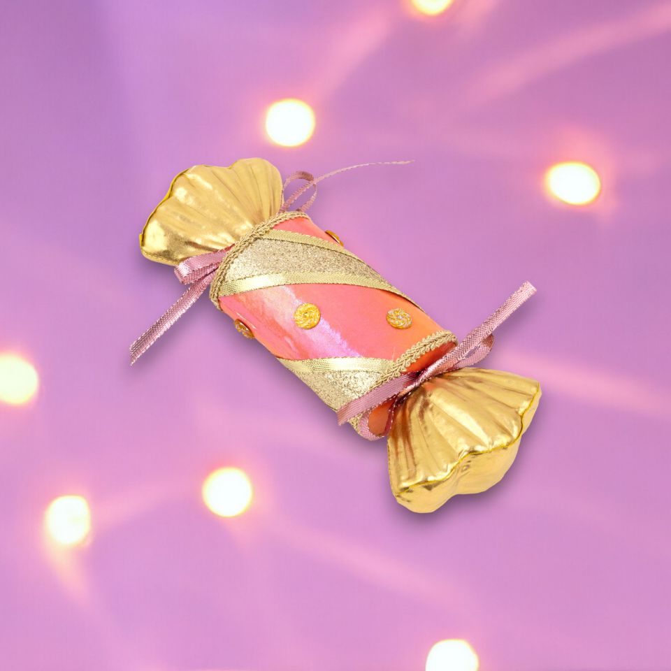 9in Orange/Gold Candy Wrapper December Diamonds