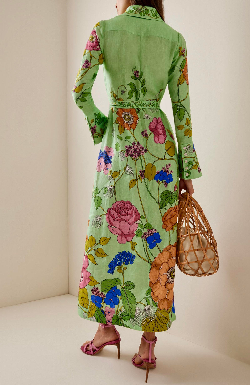 Mint Floral Maxi Shirt Dress