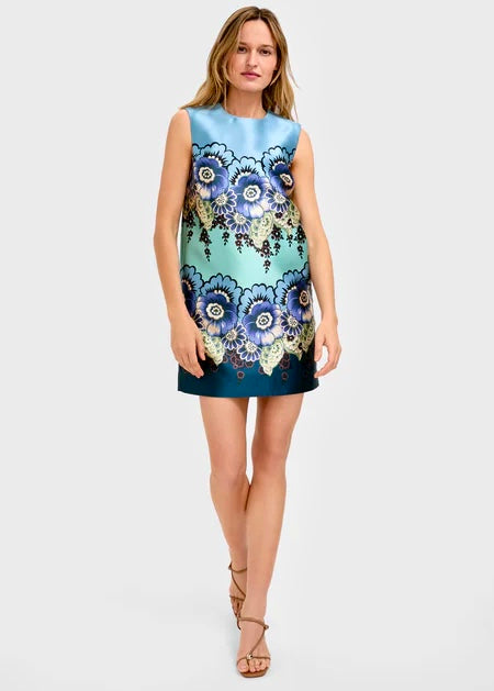 Blue Swirl Shift Dress Mini