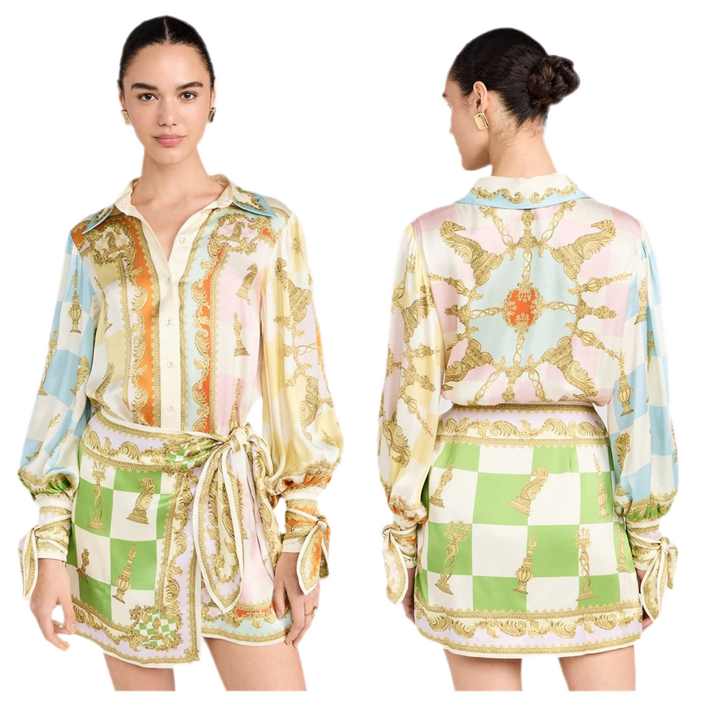 Unique Chess Knot Mini Shirt Dress