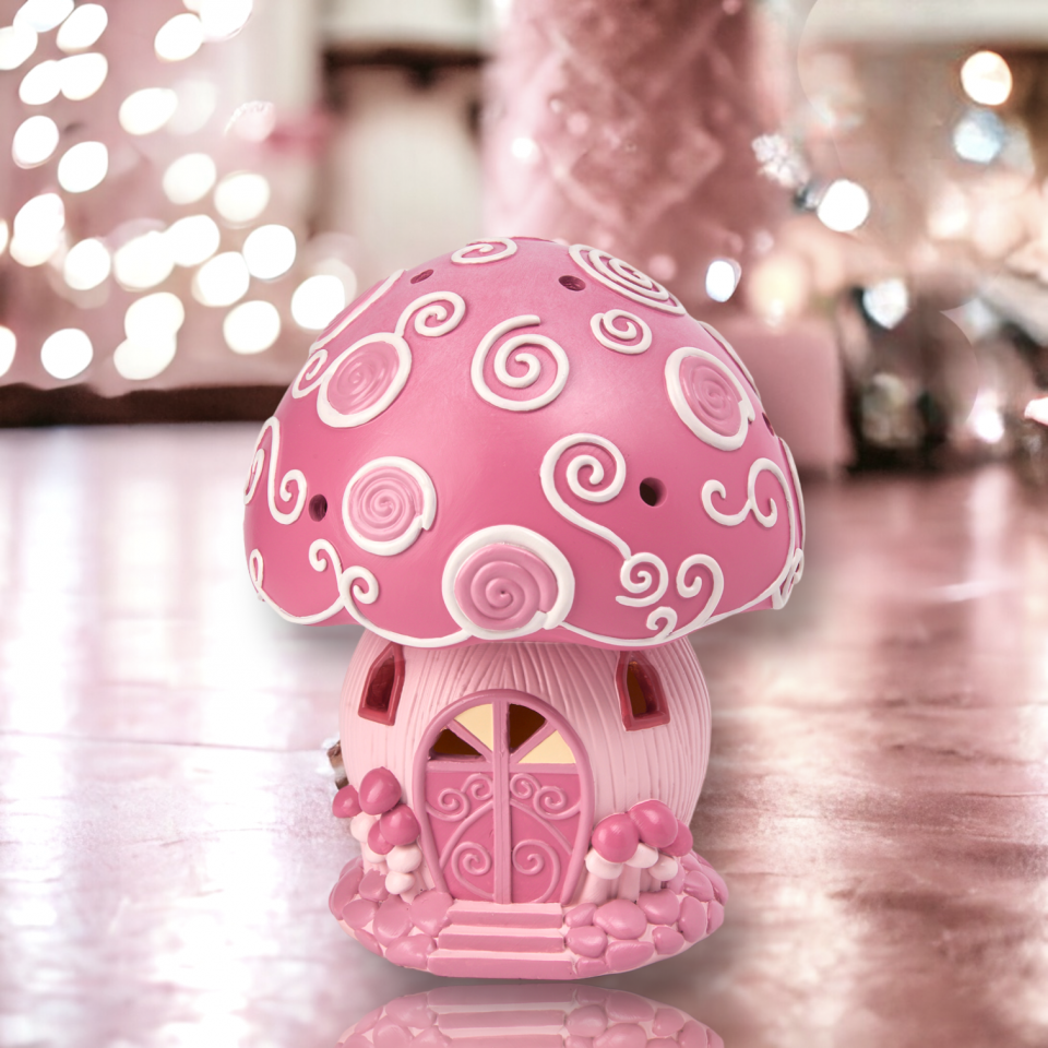 7in LED Pink Dome Candy House