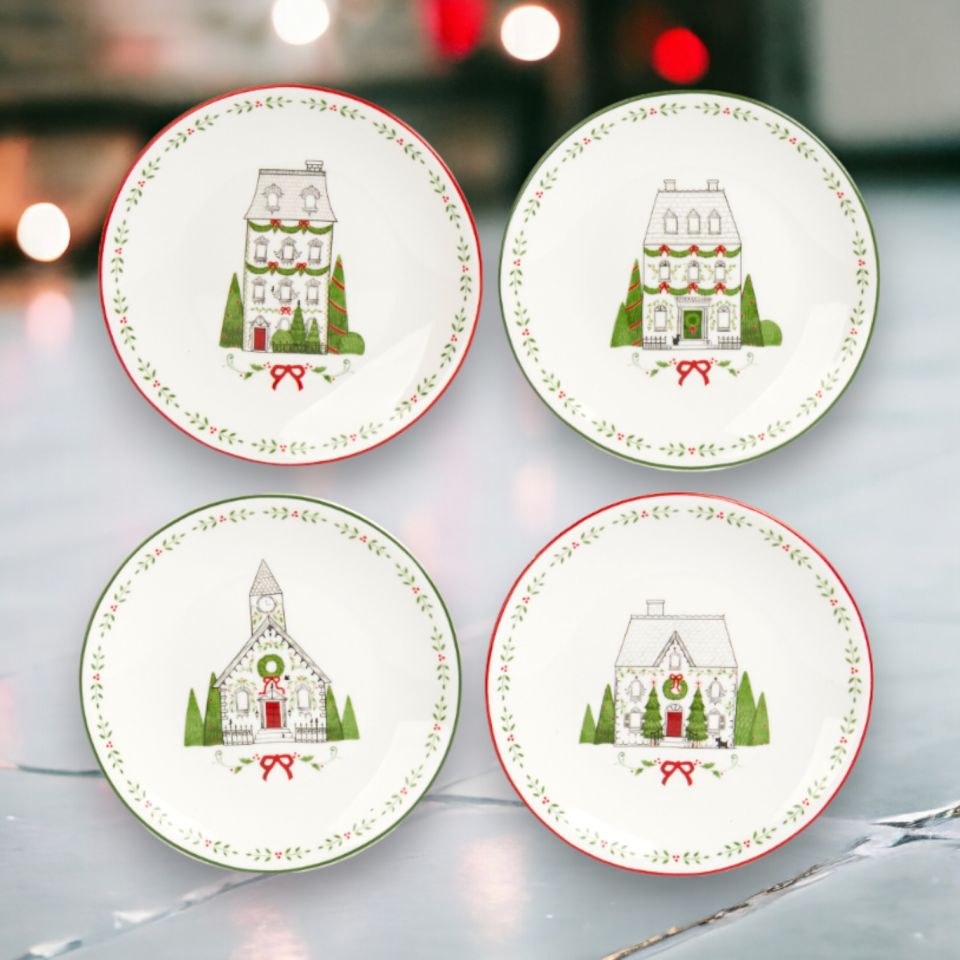 4 Asst 6in Dessert Plates