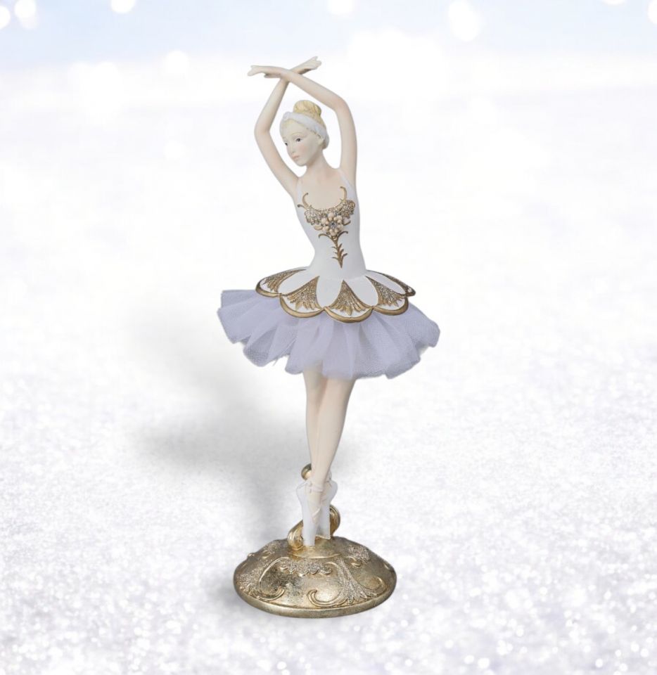 10.5in White / Gold Ballerina December Diamonds