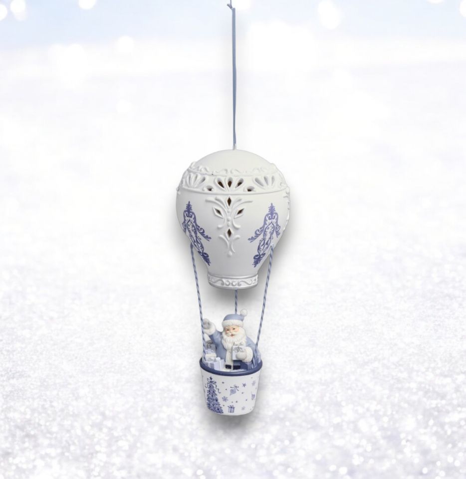 9in Santa In Balloon December Diamonds