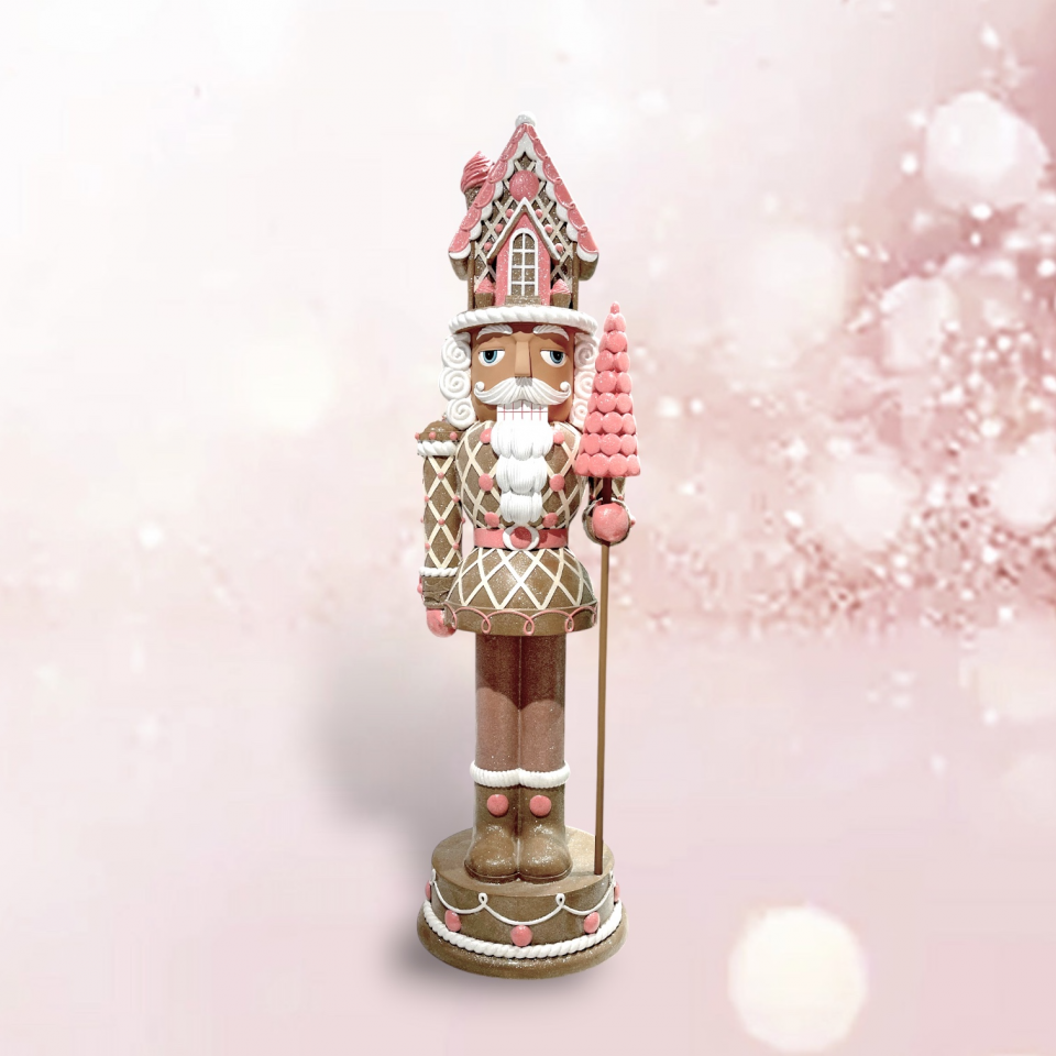 36in Pink Gingerbread Nutcracker December Diamonds