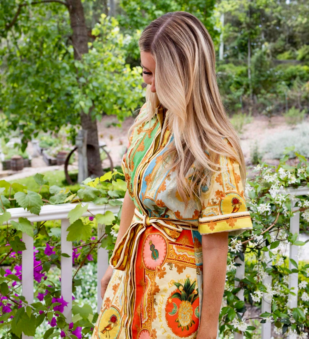 Pineapple Mini Shirt Dress