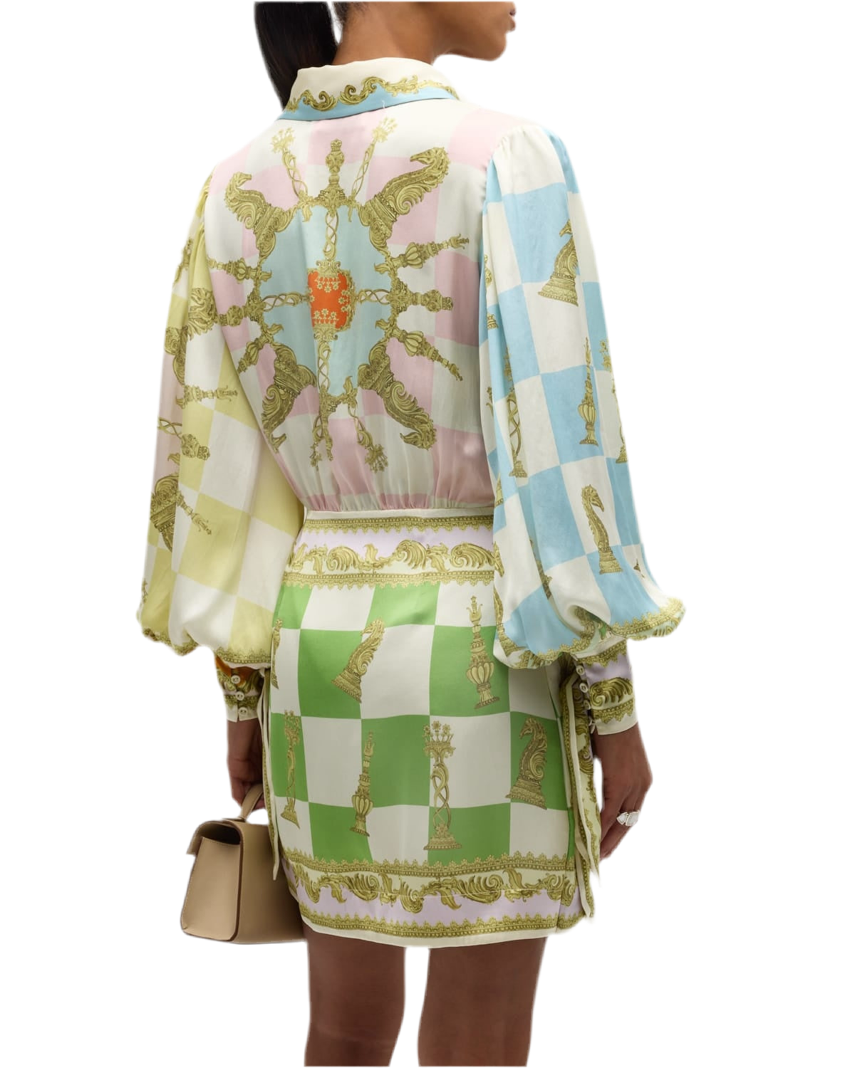 Unique Chess Knot Mini Shirt Dress