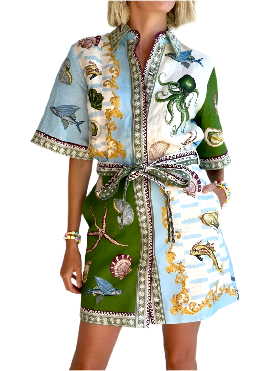 White Starfish Mini Dress White