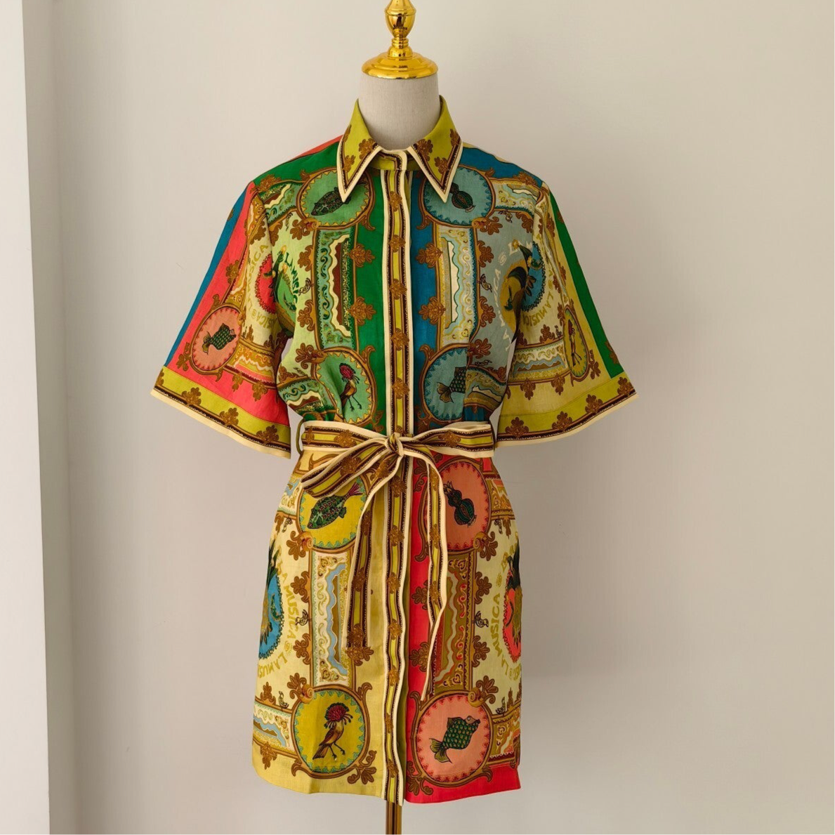 Pineapple Mini Shirt Dress