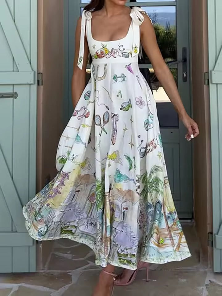 Cartoon Sundress White