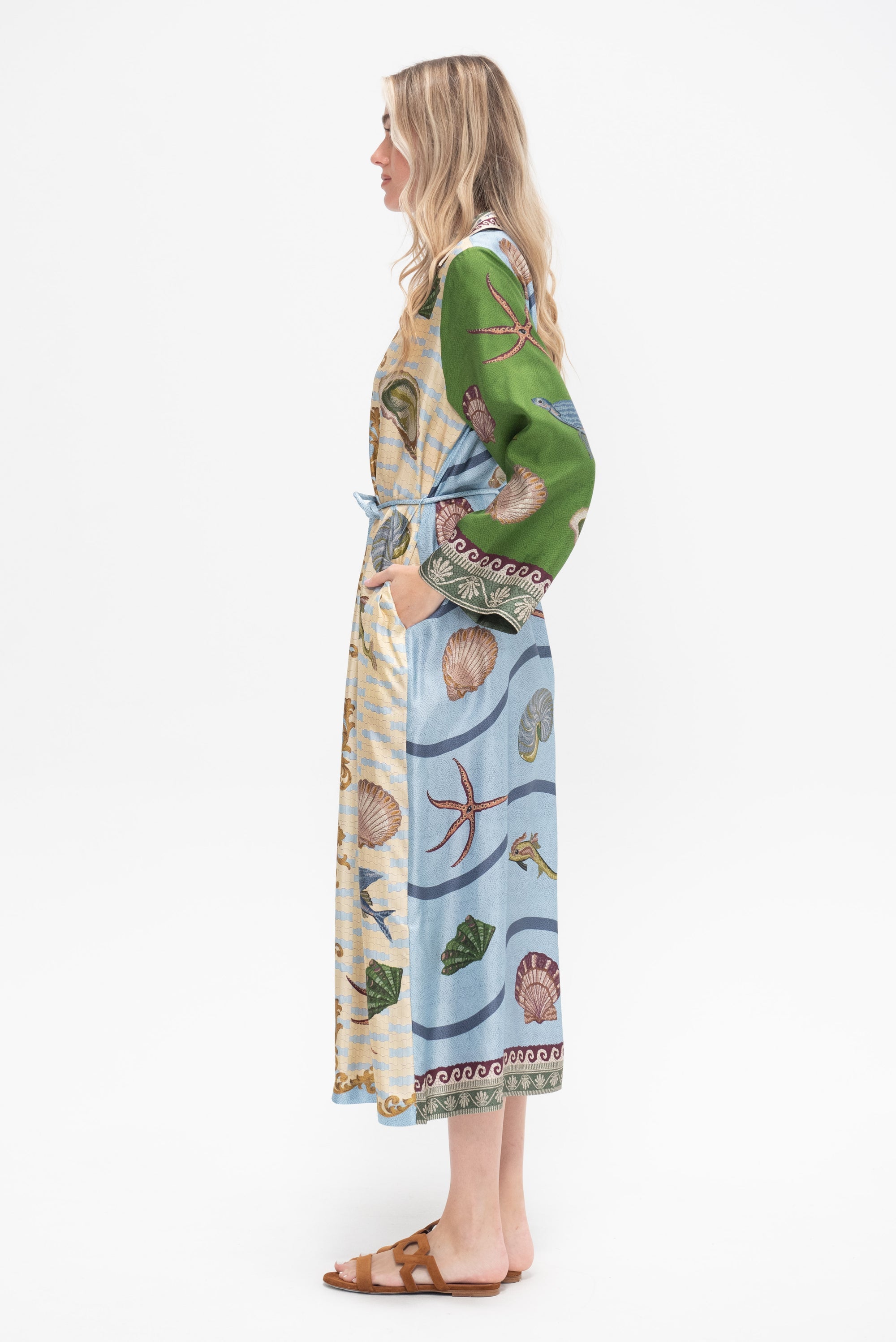 White Starfish Maxi Shirt Dress / Duster