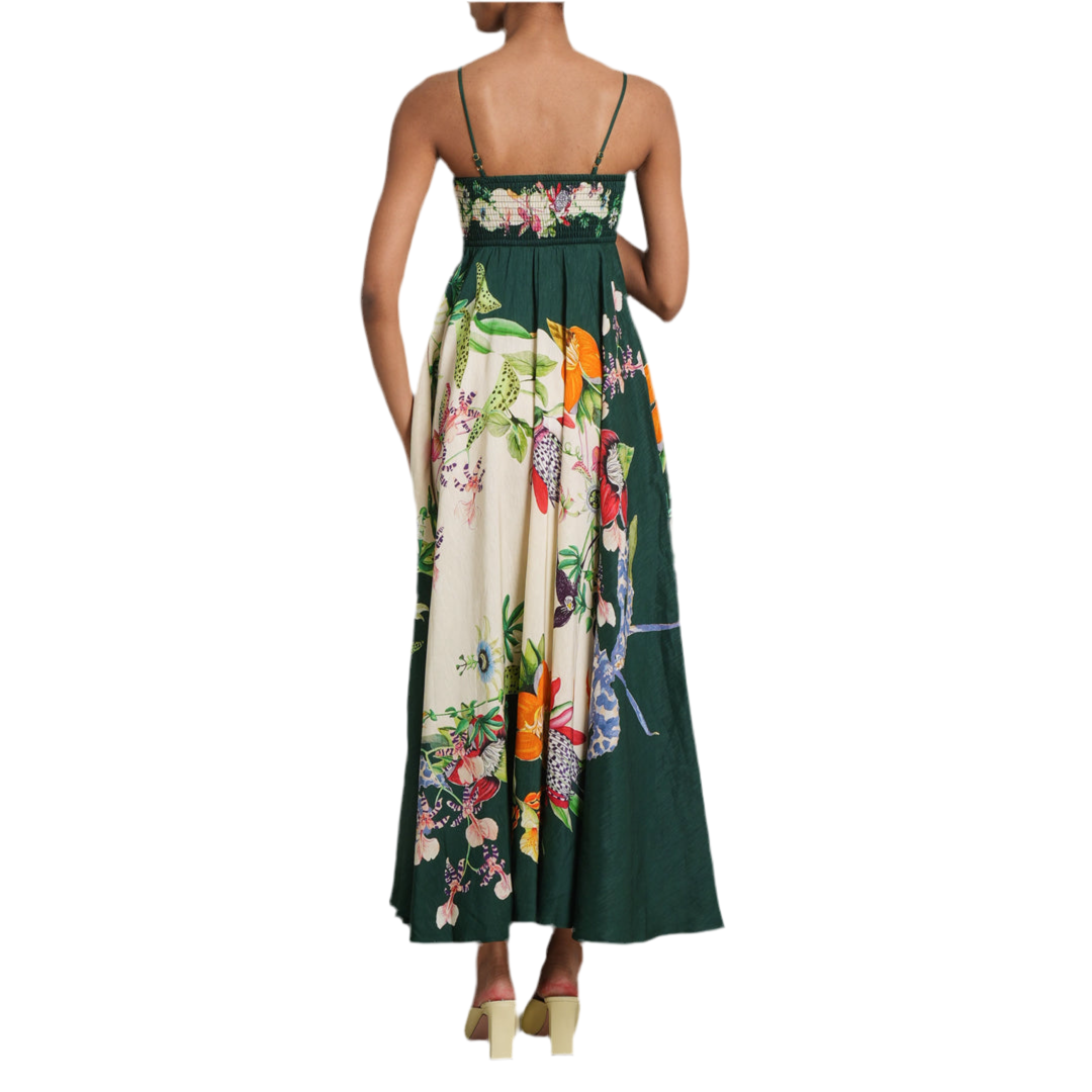 Floral Sundress Forrest Green