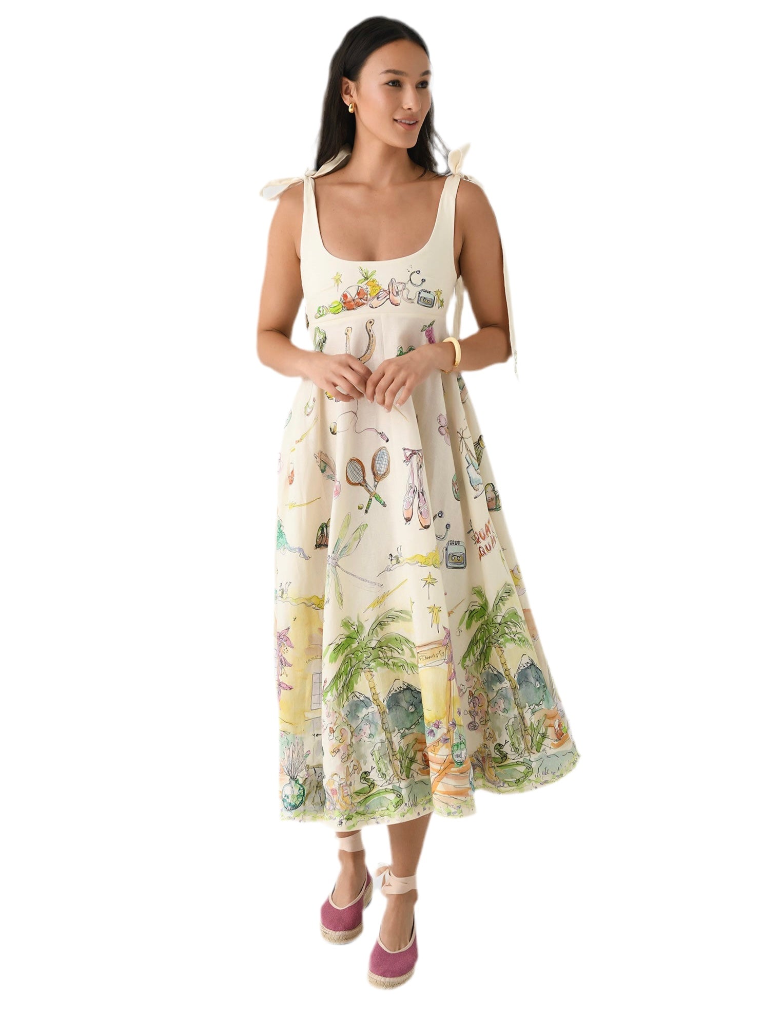 Cartoon Sundress White