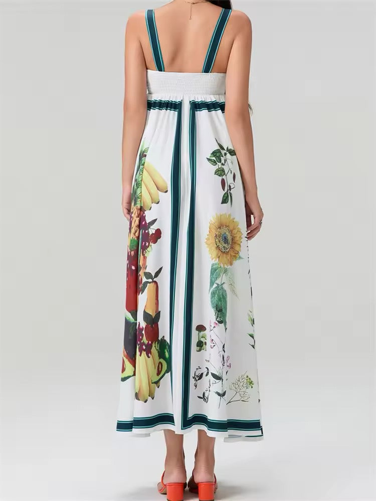 Fruit Sundress Green Lines