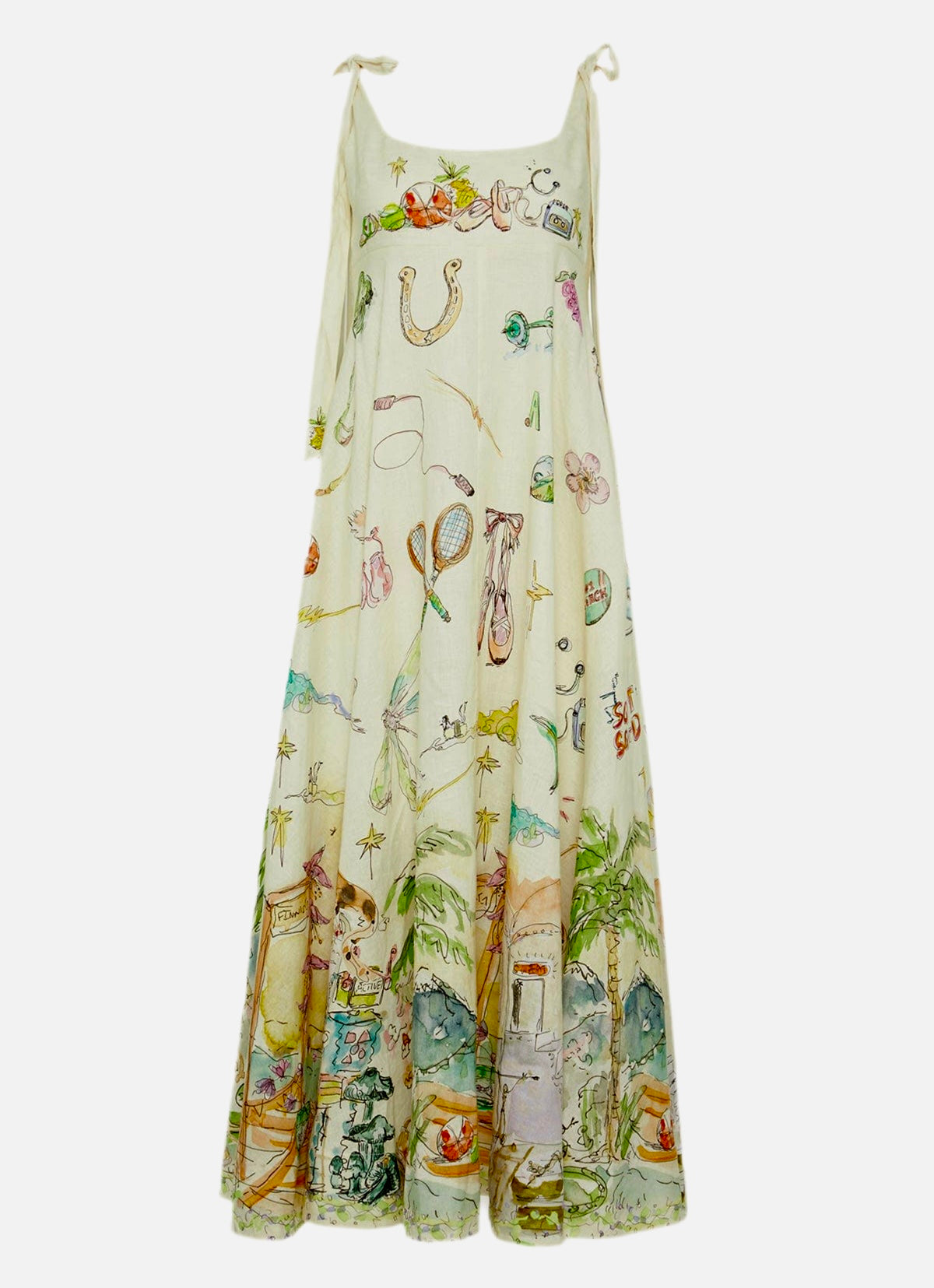Cartoon Sundress White