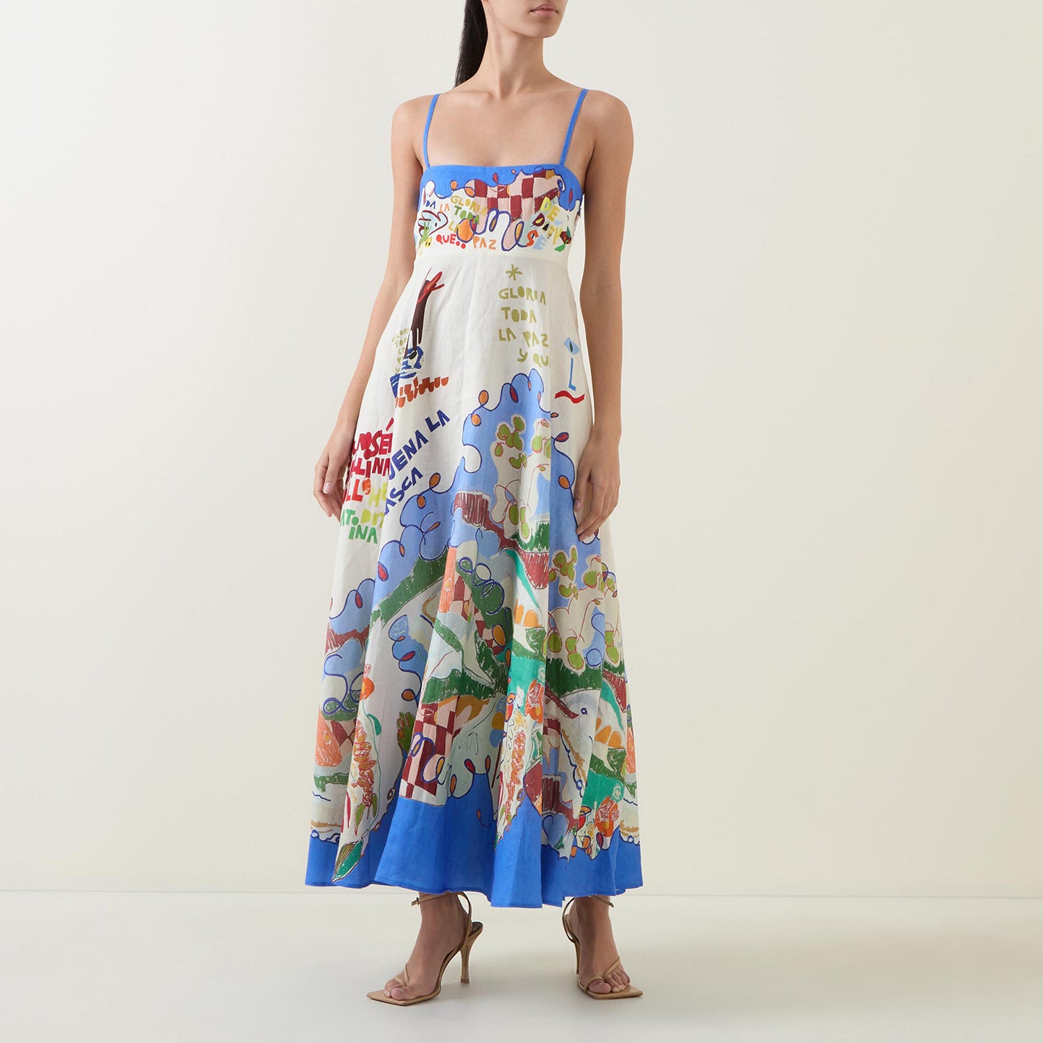 Blue Unique Print Sundress