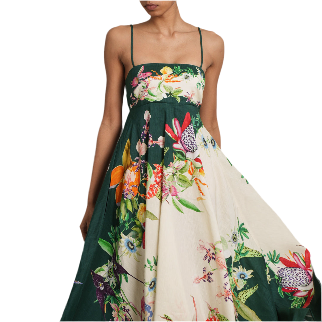 Floral Sundress Forrest Green