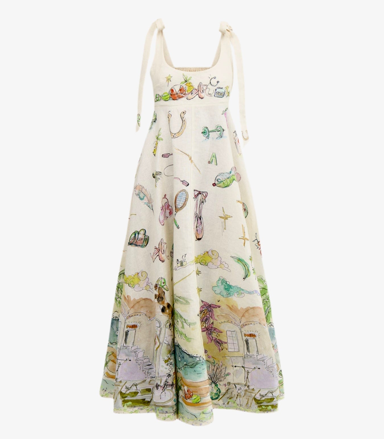 Cartoon Sundress White