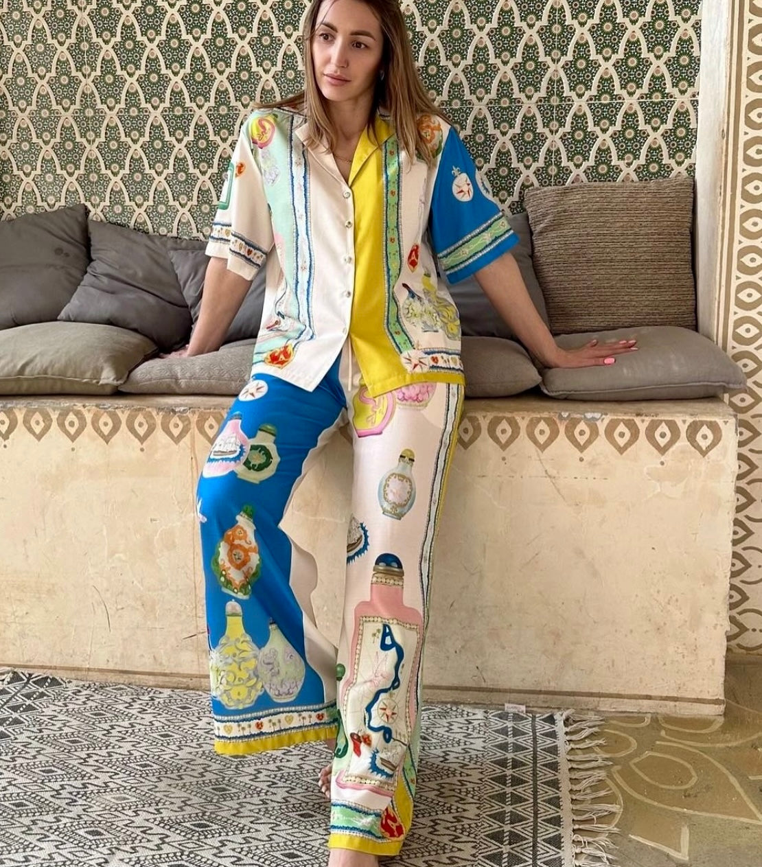 White Yellow Bottles Outfit Set