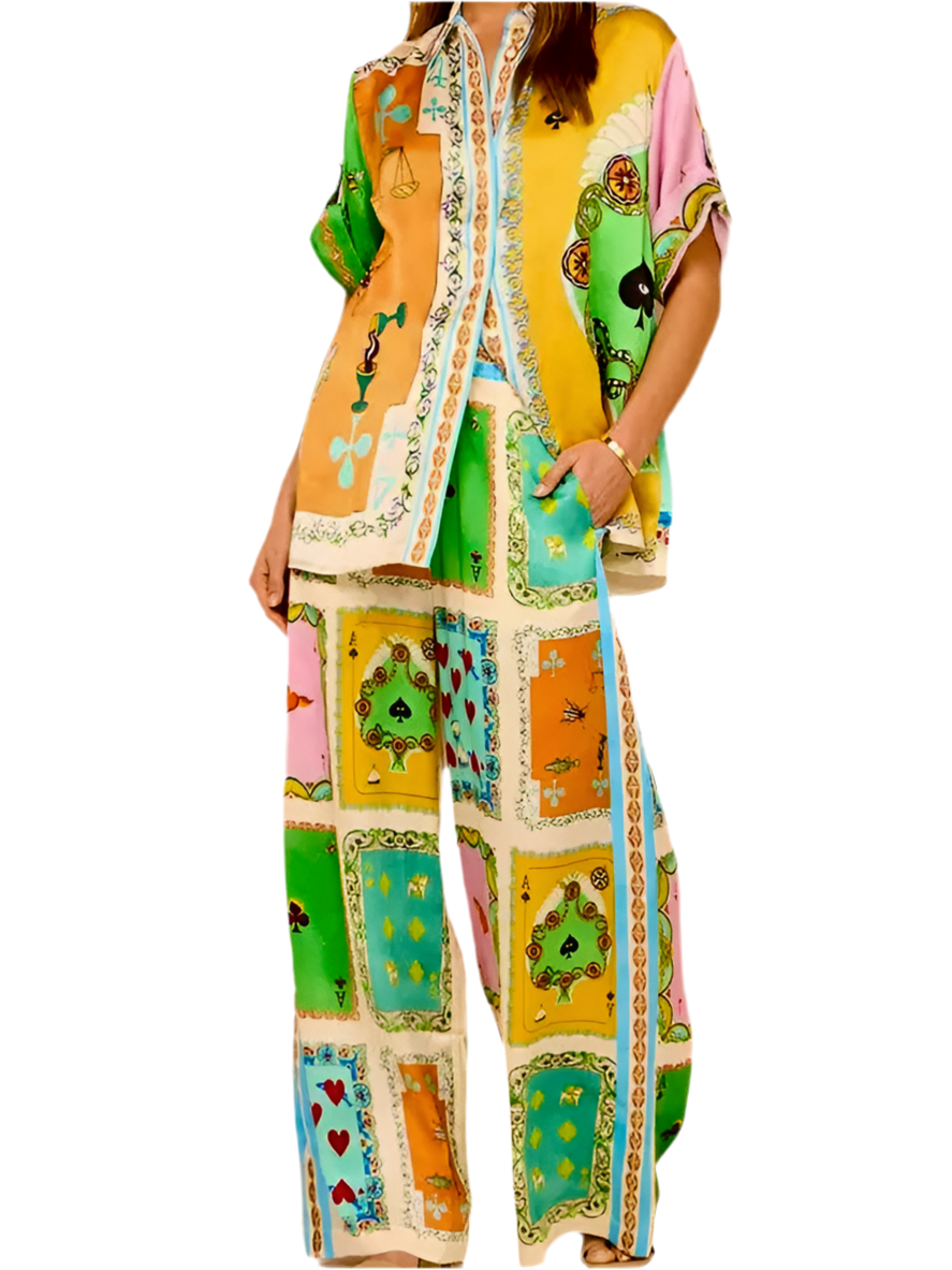 Unique Cards Pant Outfit Set