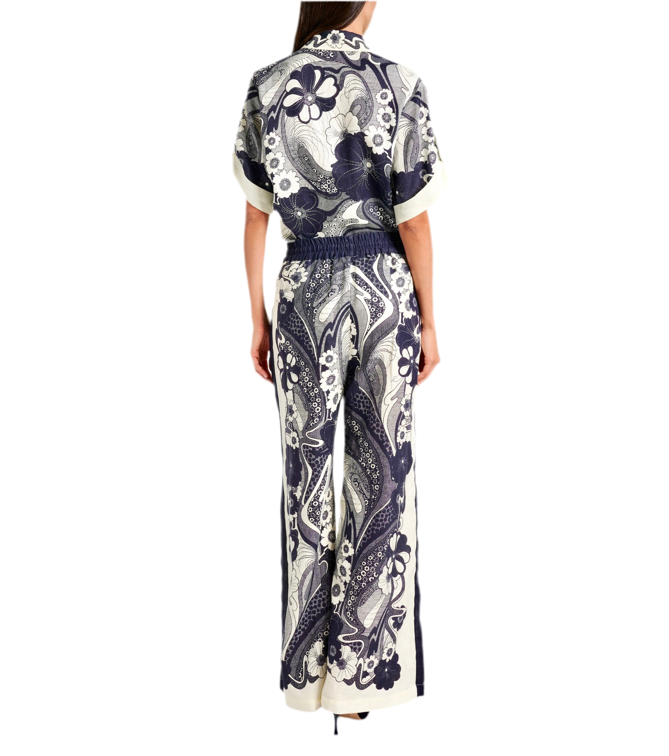 Unique Navy Floral Outfit Set