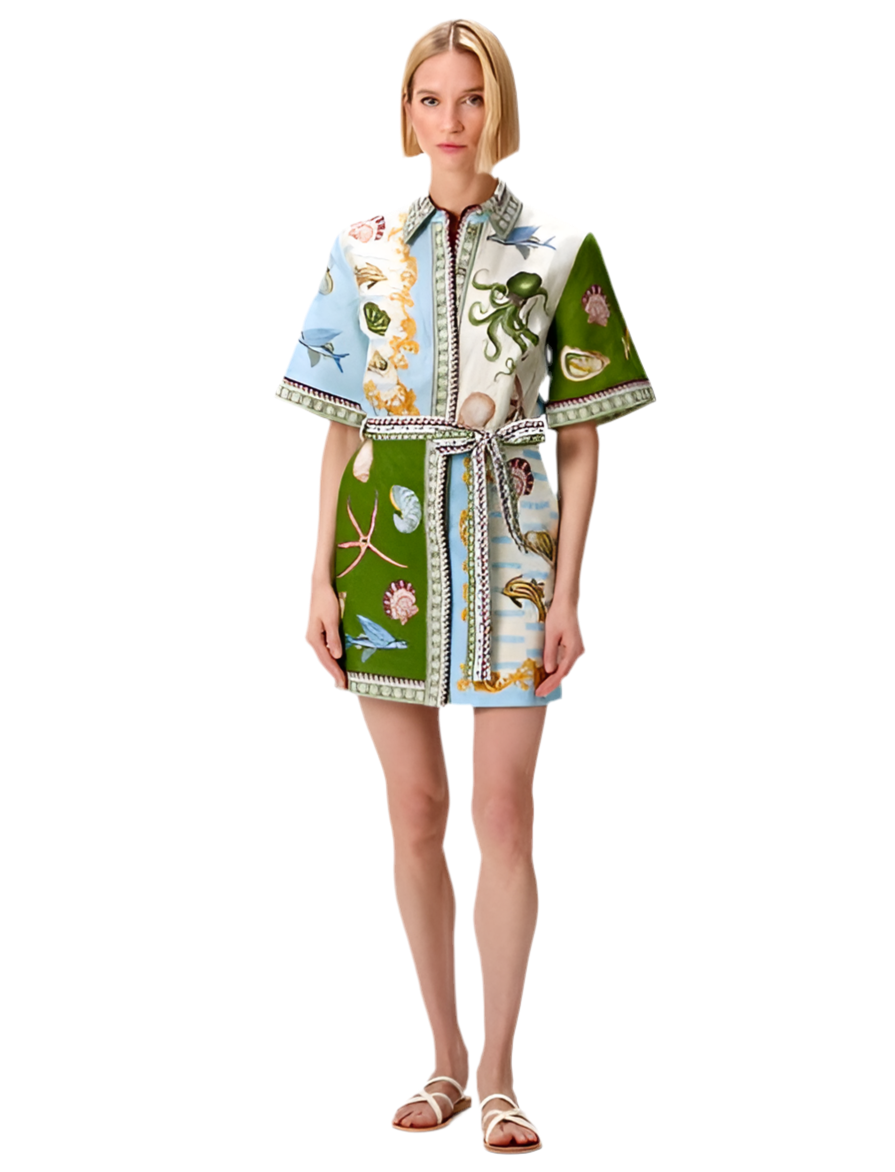 White Starfish Mini Dress White