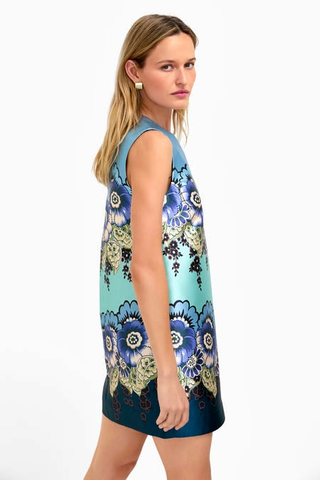 Blue Swirl Shift Dress Mini