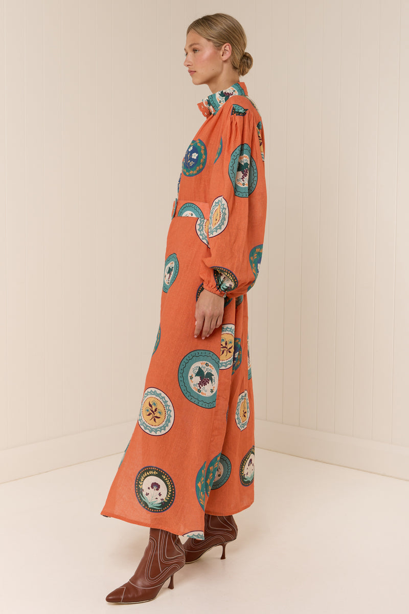 Orange Crush Maxi Shirt Dress