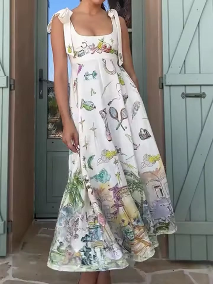 Cartoon Sundress White