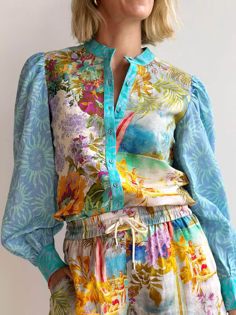 Tropical Blue Short Set