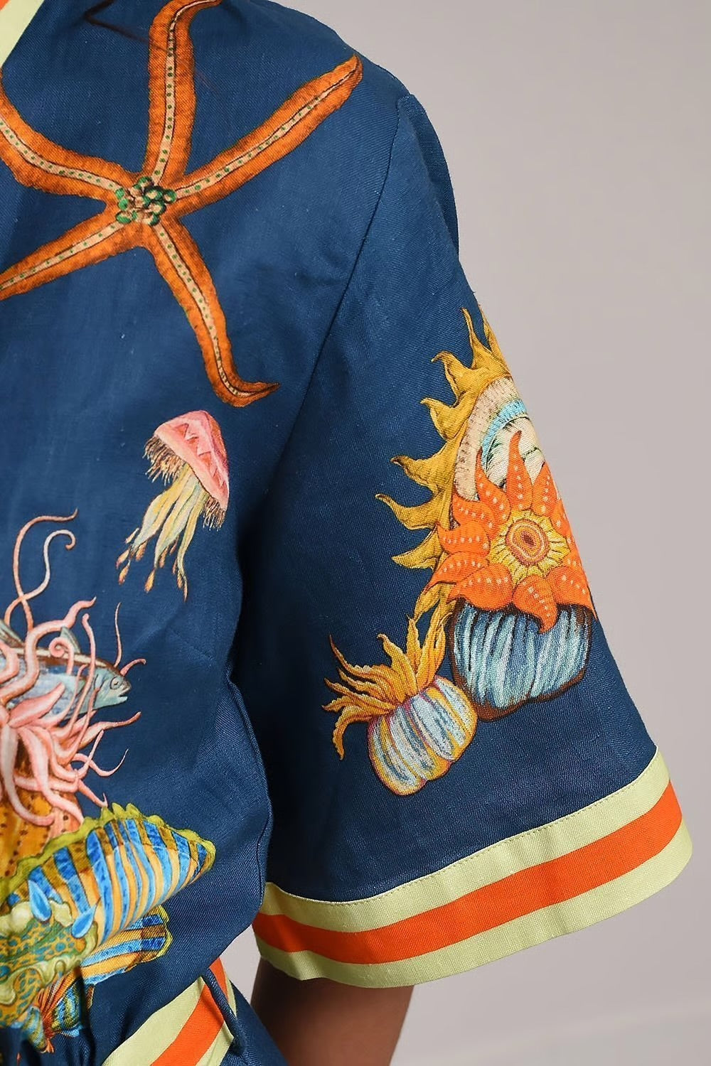 Blue Jellyfish Mini Shirt Dress