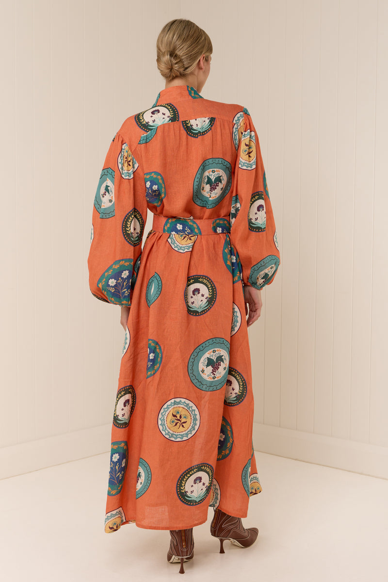 Orange Crush Maxi Shirt Dress