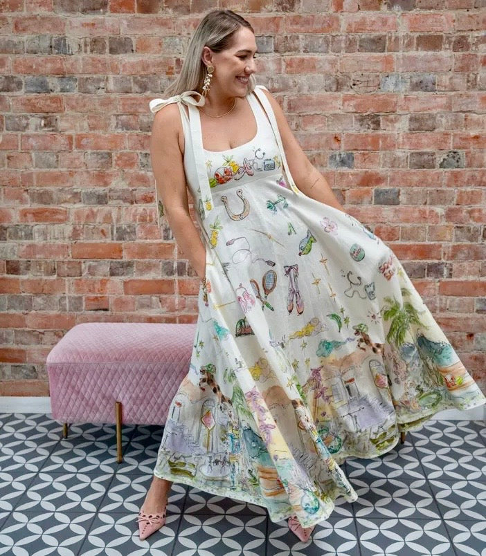 Cartoon Sundress White