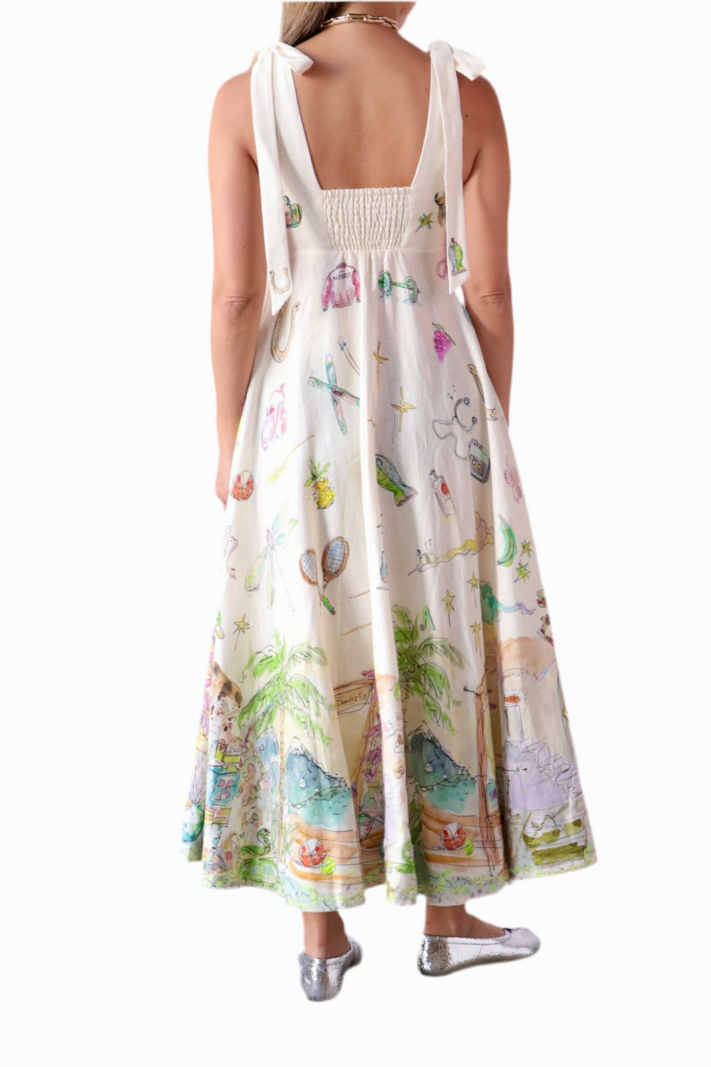 Cartoon Sundress White