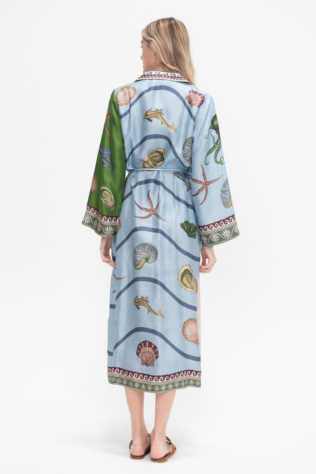 White Starfish Maxi Shirt Dress / Duster
