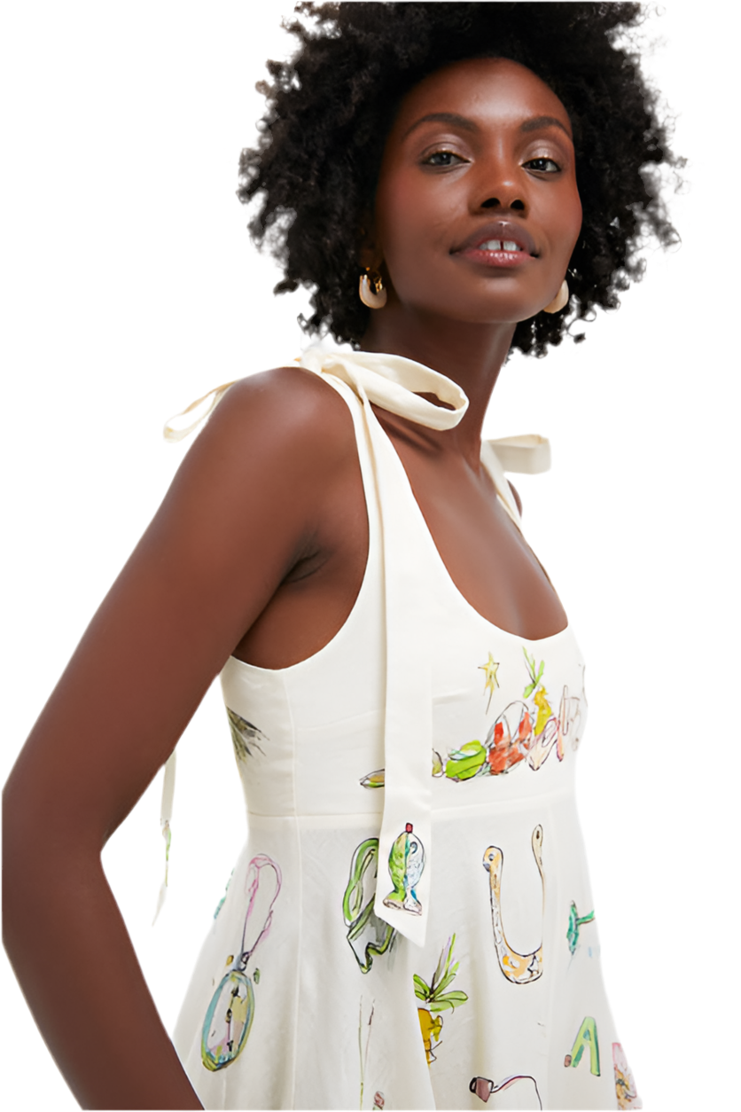 Cartoon Sundress White