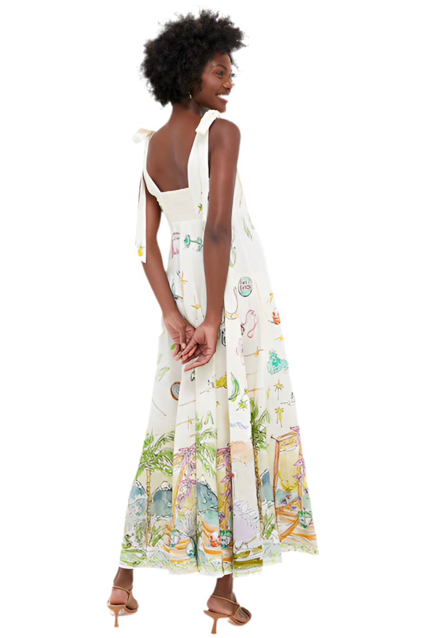 Cartoon Sundress White