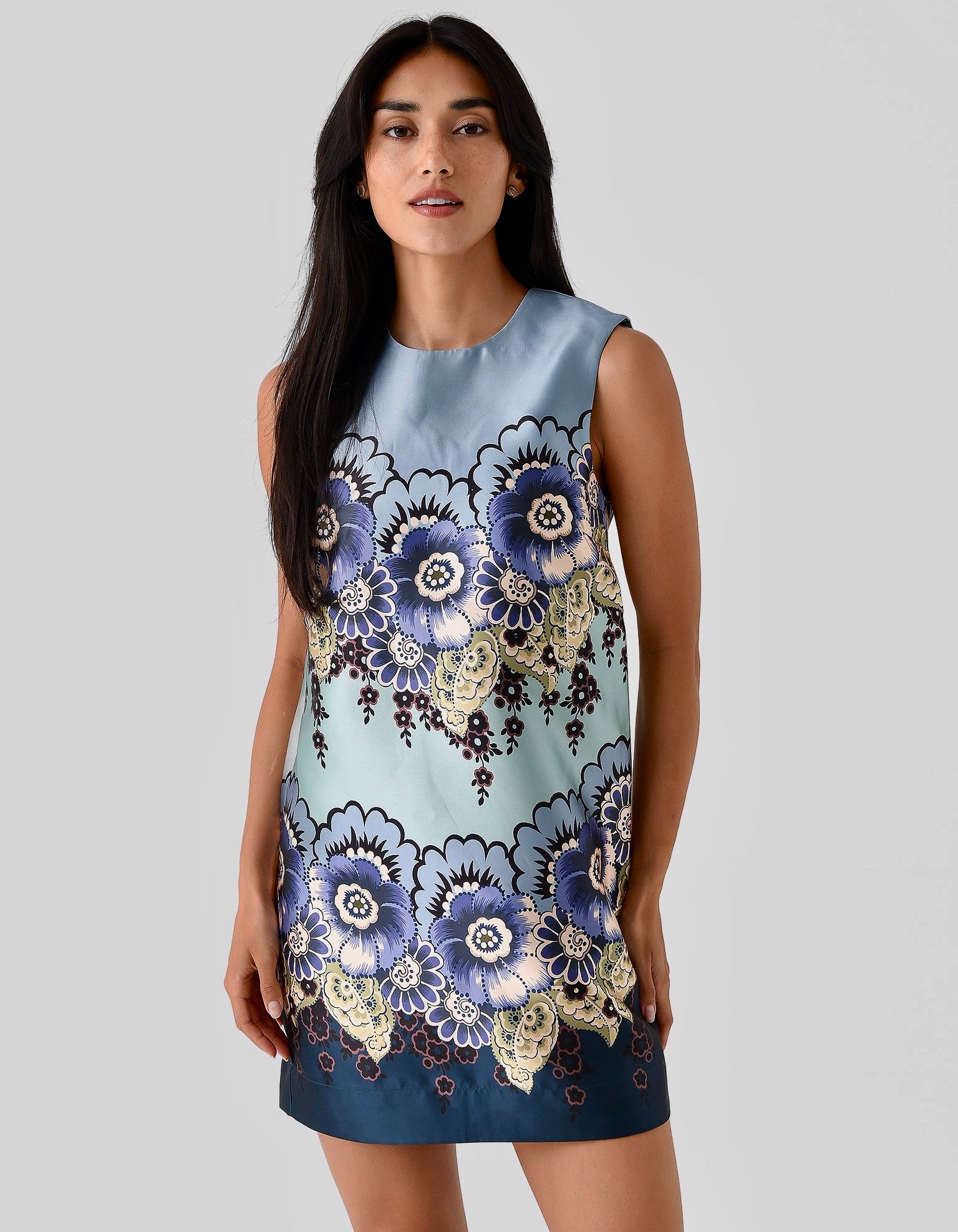 Blue Swirl Shift Dress Mini