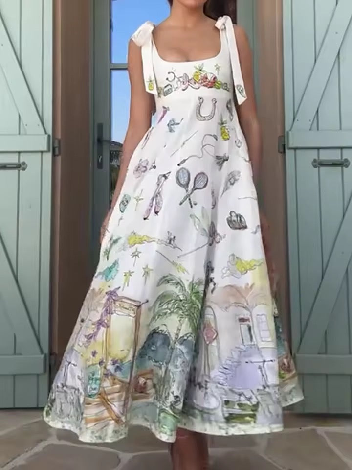Cartoon Sundress White