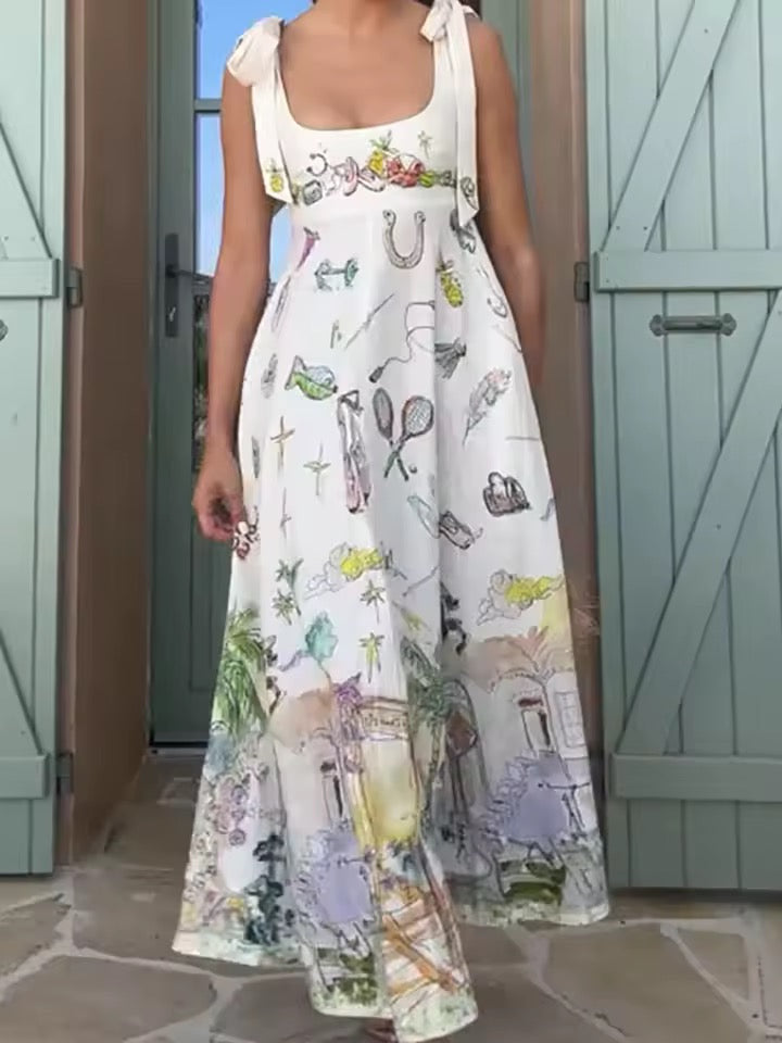 Cartoon Sundress White