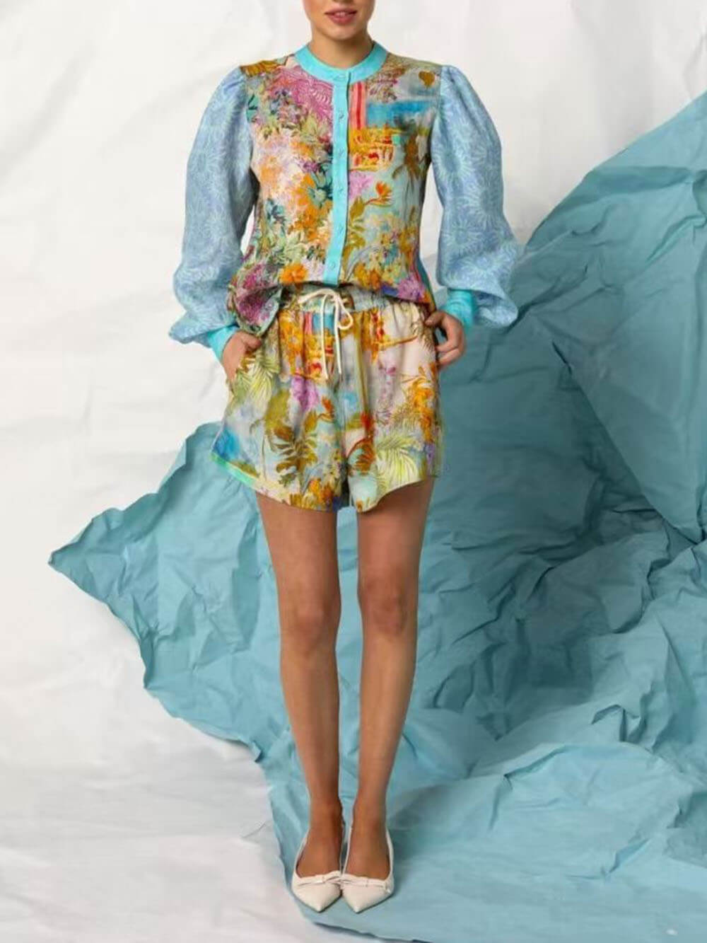 Tropical Blue Short Set
