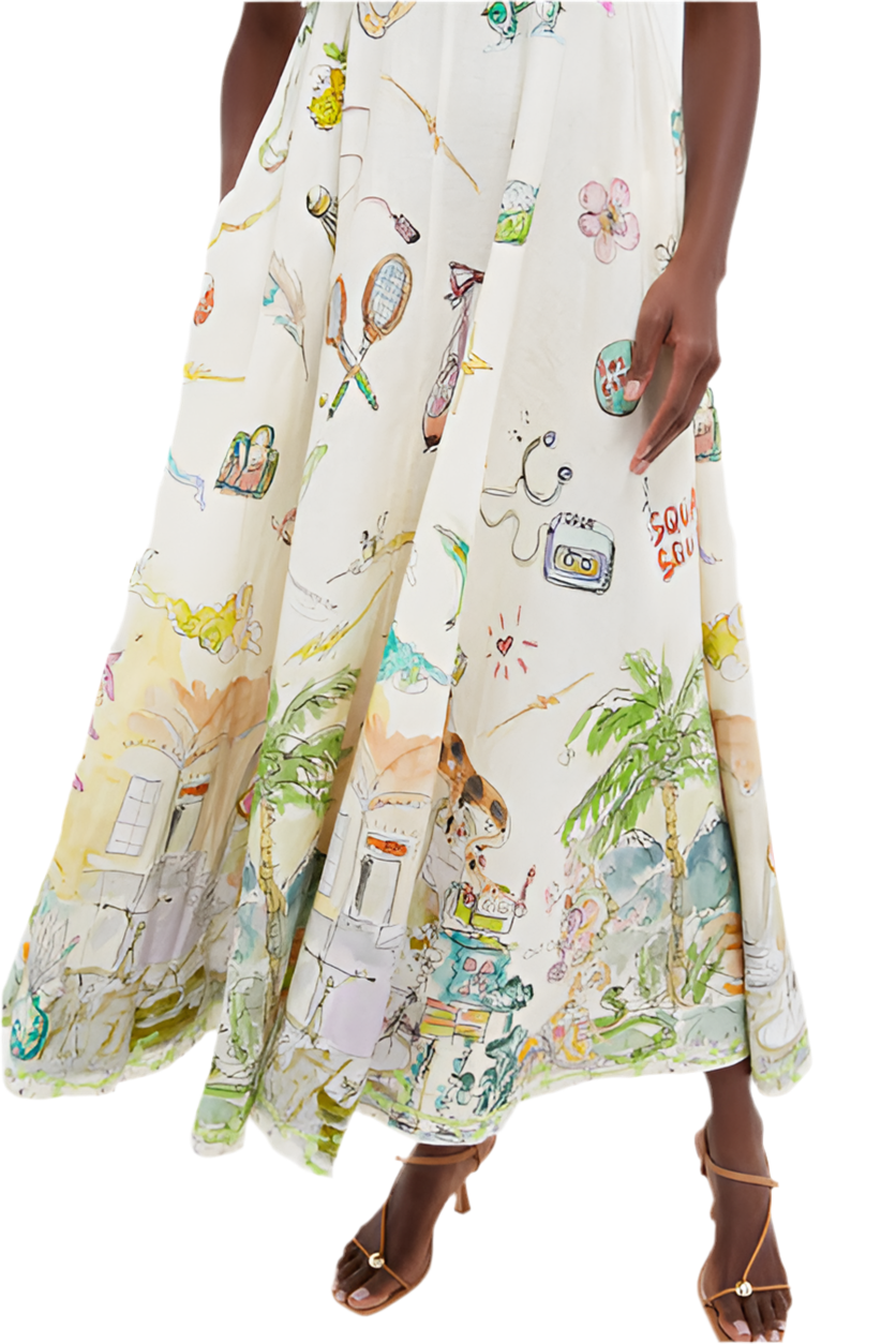 Cartoon Sundress White